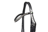 LJ Hoofdstel New Pro Dressage´ stang en trens met lak leder